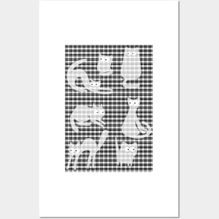 Plaid Cats Optical Illusion Posters and Art